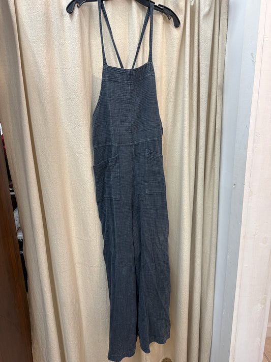 WP - Cropped Easel Denim Overalls | Large