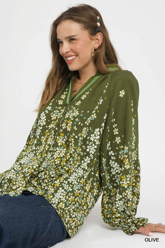 Verona Vine Blouse | Olive