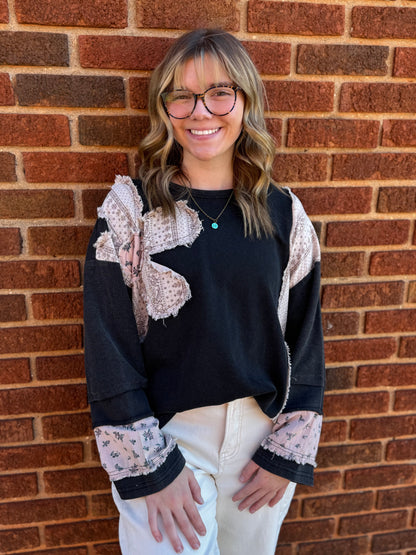 Faded Bloom Patch Pullover