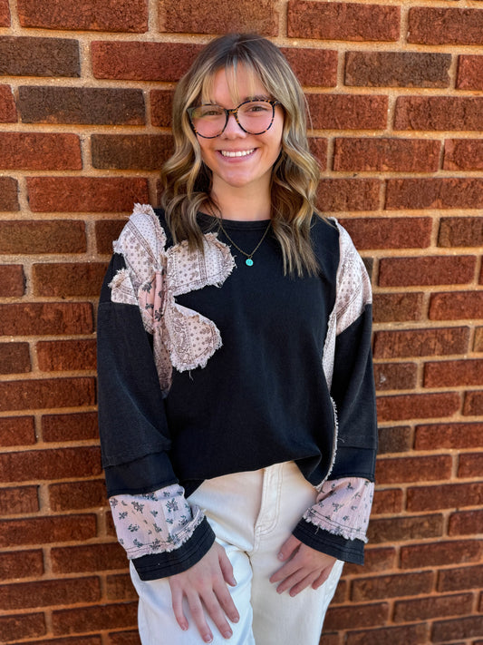 Faded Bloom Patch Pullover