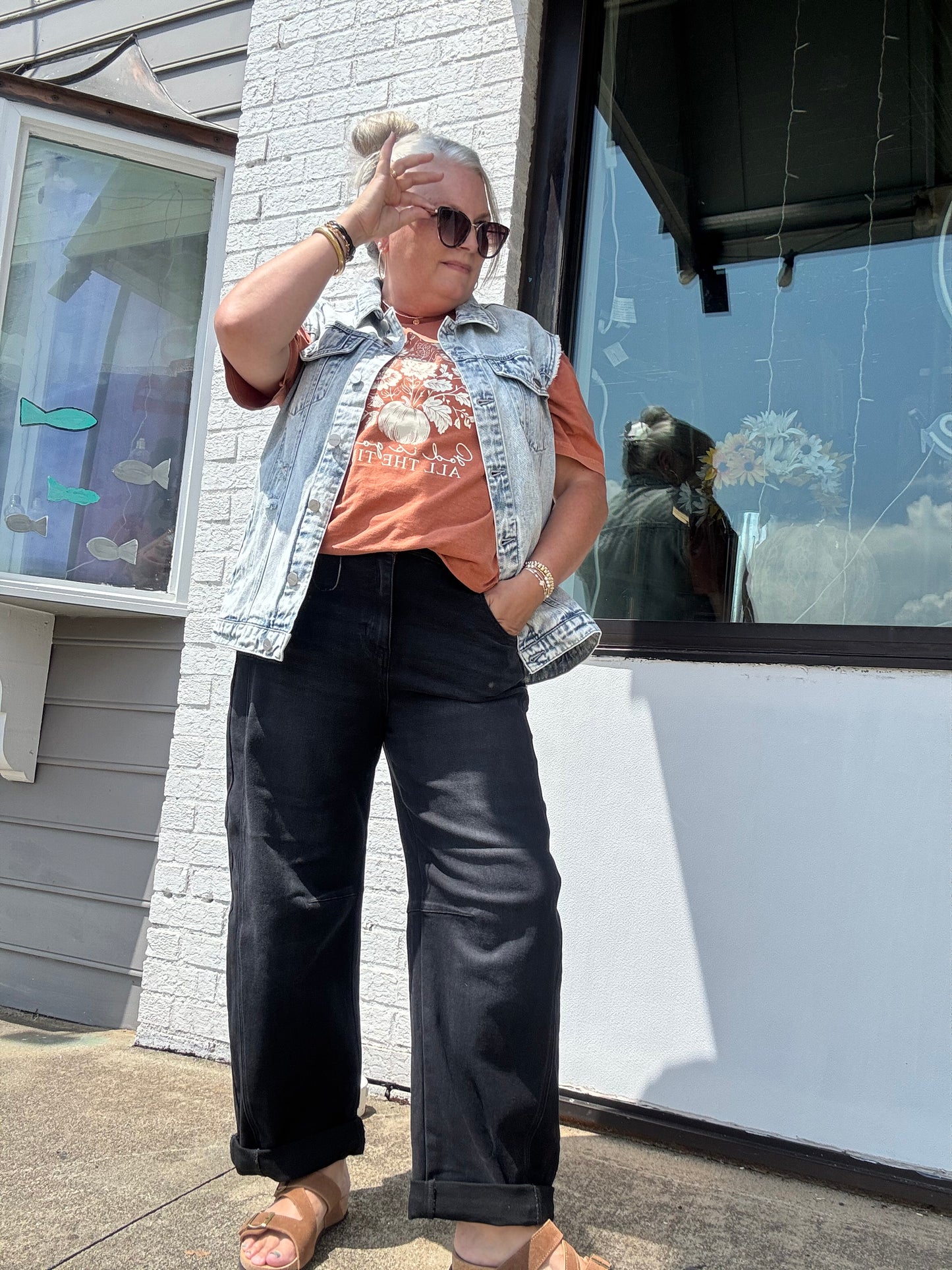 Black Fade Barrel Jeans