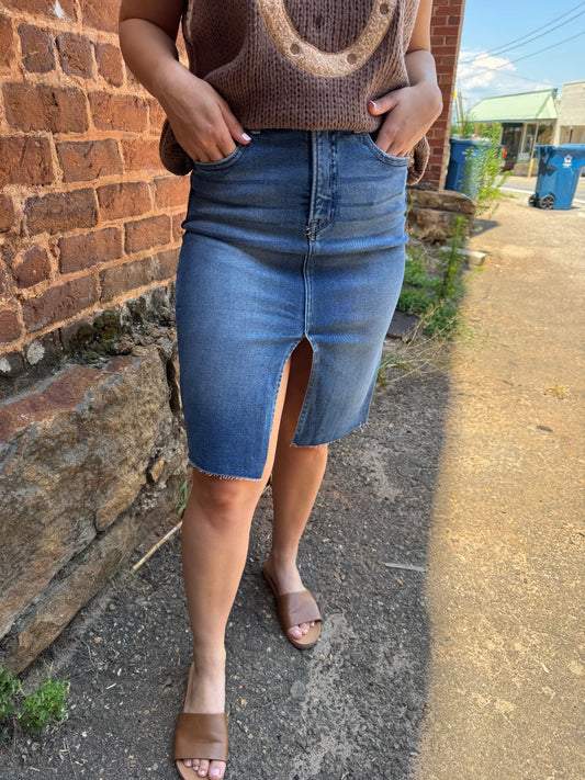 Denim Pencil Skirt
