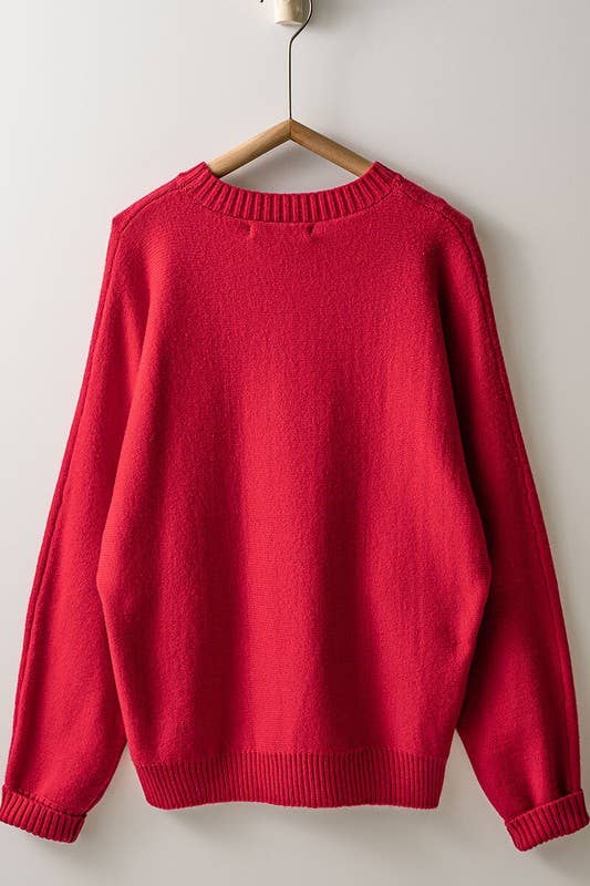 Merry Embroidered Crewneck Sweater