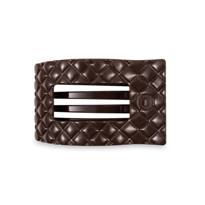 Flat Rectangle Hair Clip | Medium | Truly Taupe Quilted
