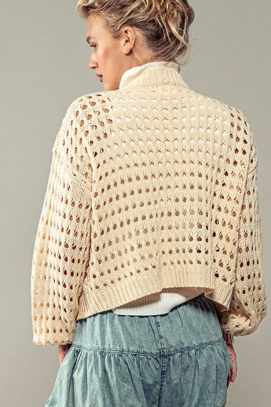 Burst of Color Patchwork Cardigan | Cream