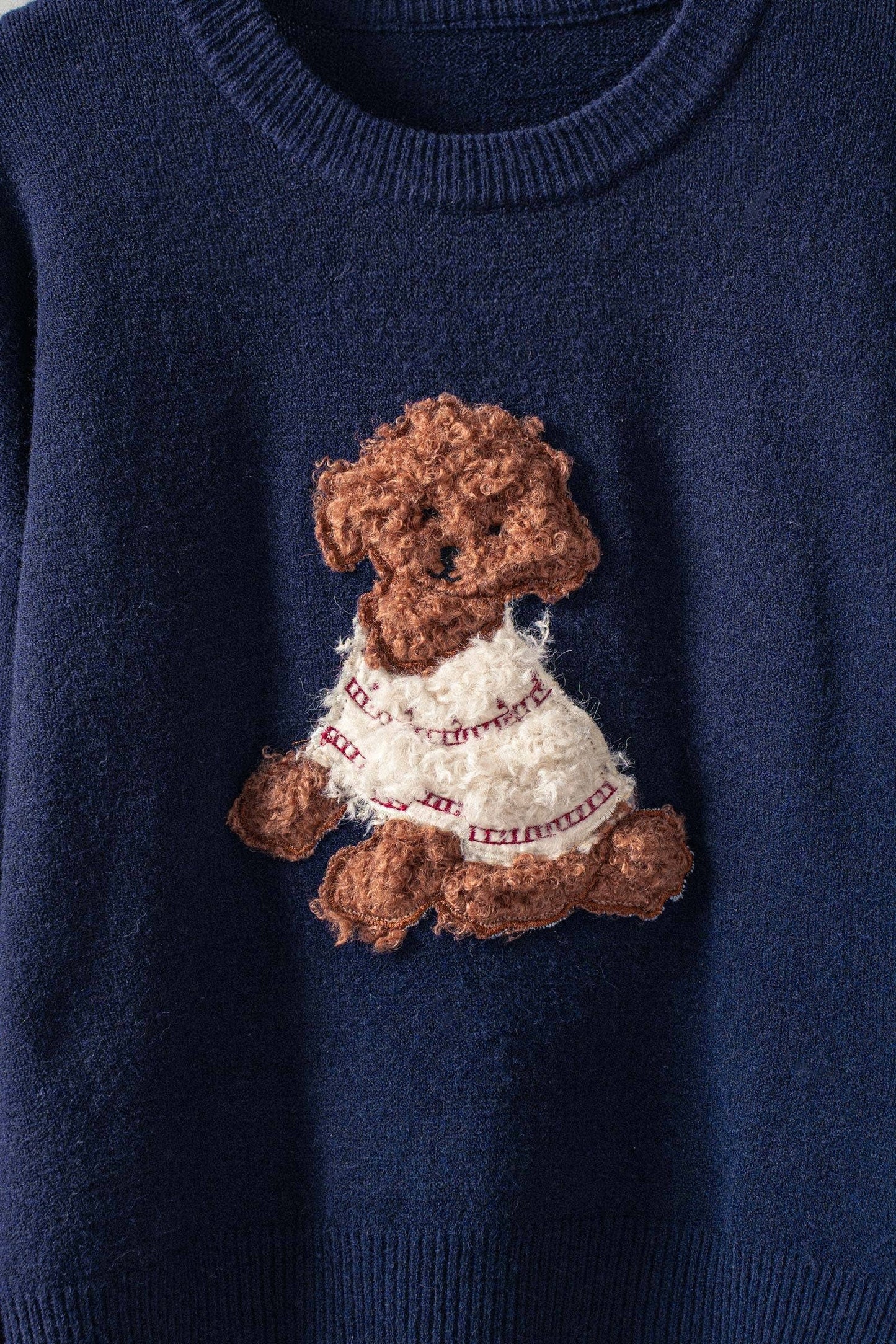 Puppy Doodle Knit Sweater | Navy