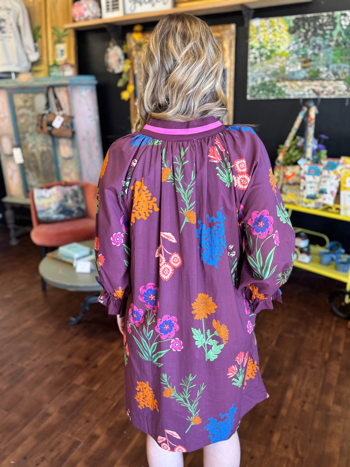 Autumn Bloom Dress | Burgundy