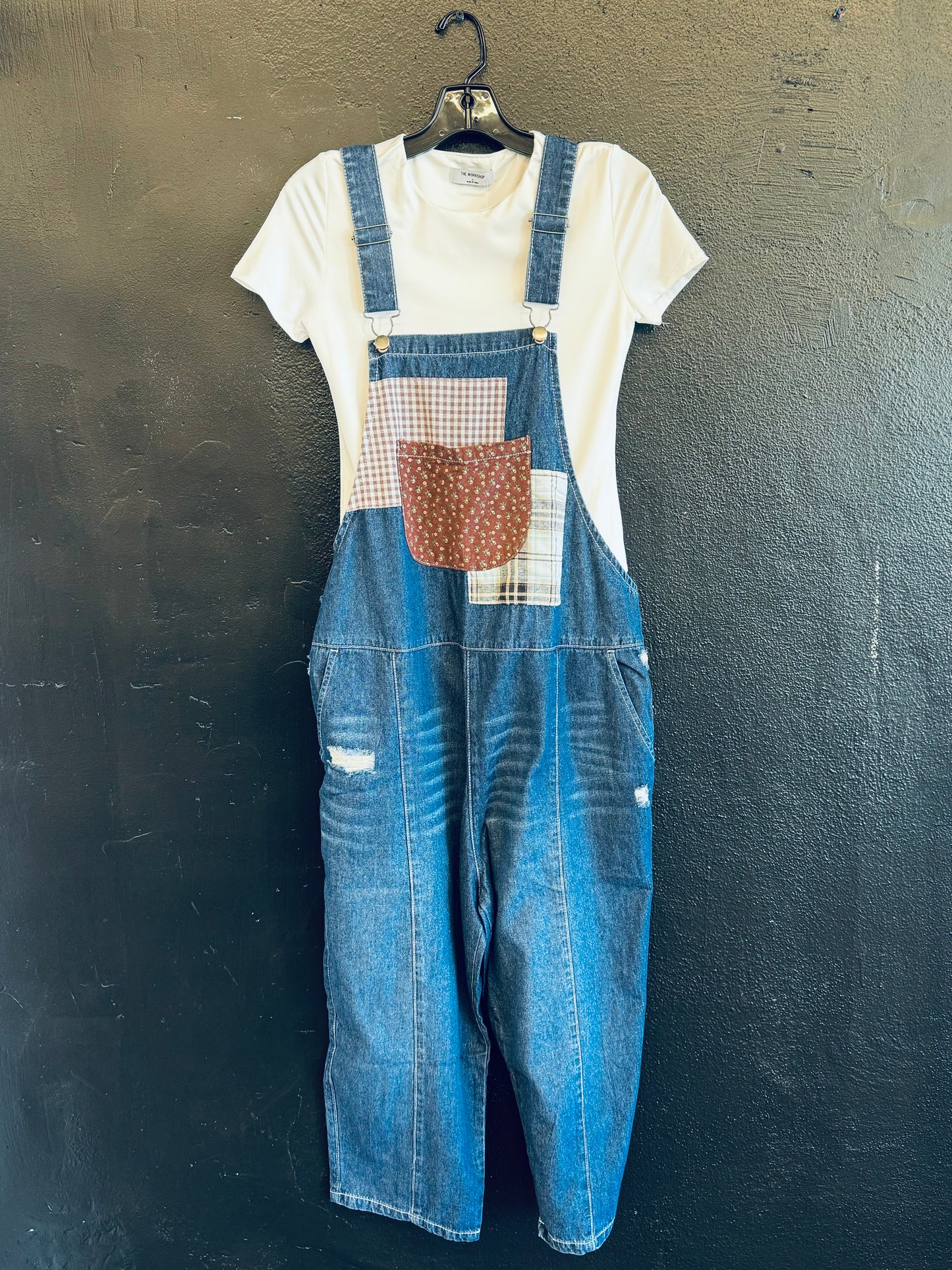 Denim Patch Party Overalls