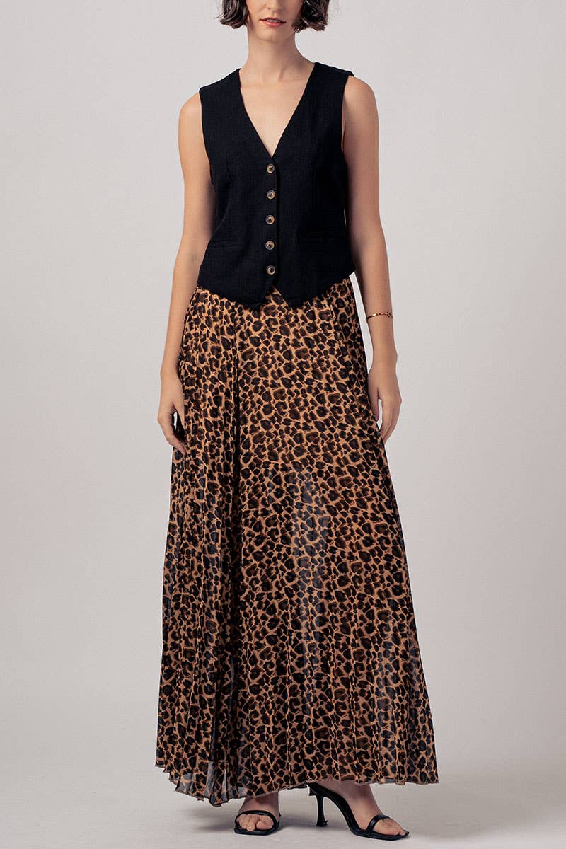 Leona Pleated Midi Skirt