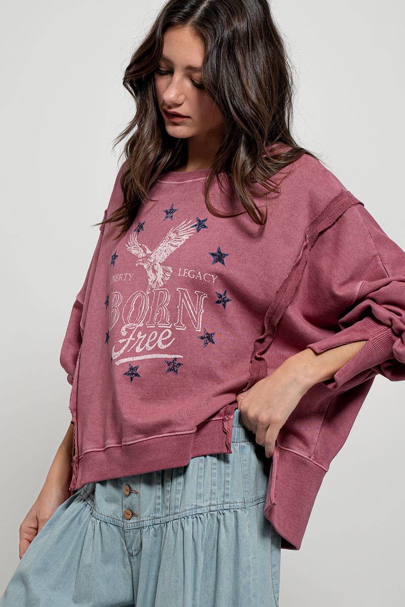 Born Free Eagle Sweatshirt | Violet