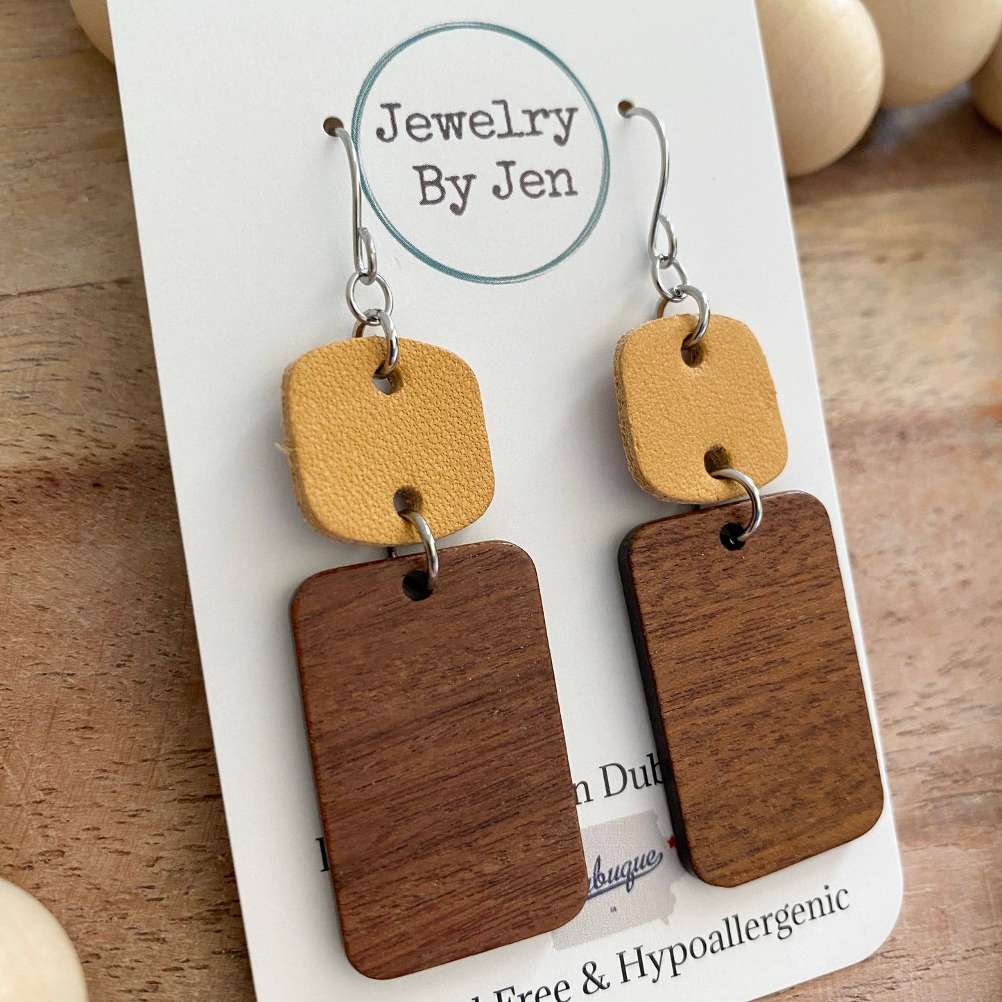 Wood Rectangle & Smooth Mustard