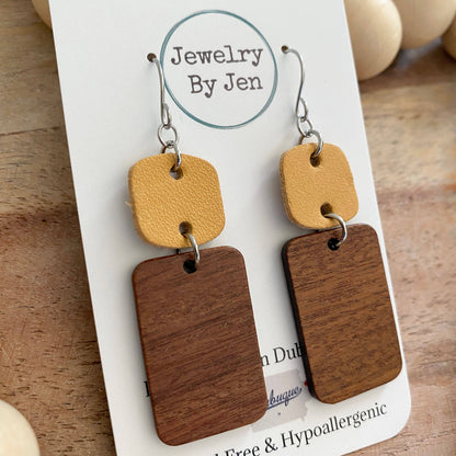 Wood Rectangle & Smooth Mustard