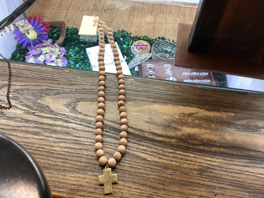 JP Stone and Stick Necklace with cross remix