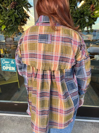 Country Plaid Babydoll Top