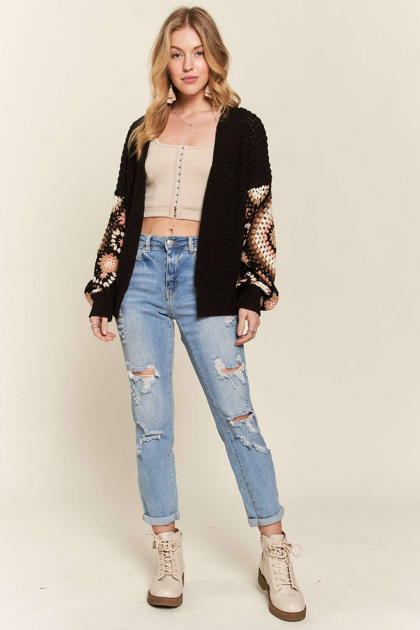 Marisol Crochet Cardigan | Black