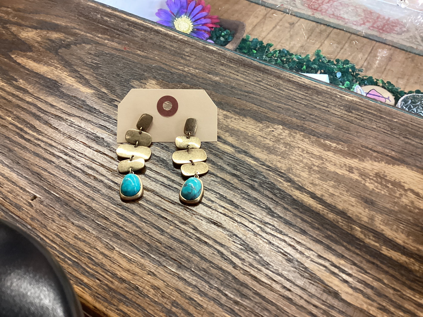 JP remix Earrings gold/turguoise