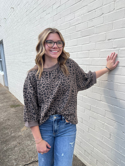 On the Prowl Puff Sleeve Sweatshirt