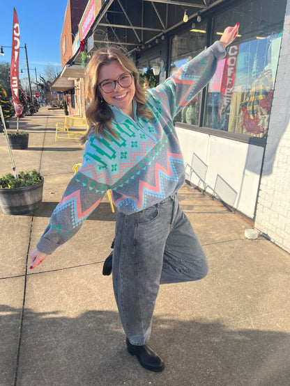 Blue Ridge Burst Half-Zip Pullover
