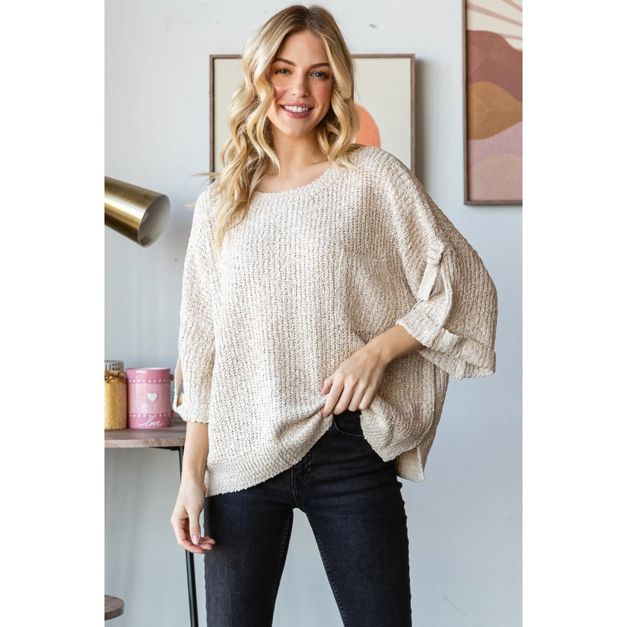 Eliza Sweater Top | Oatmeal