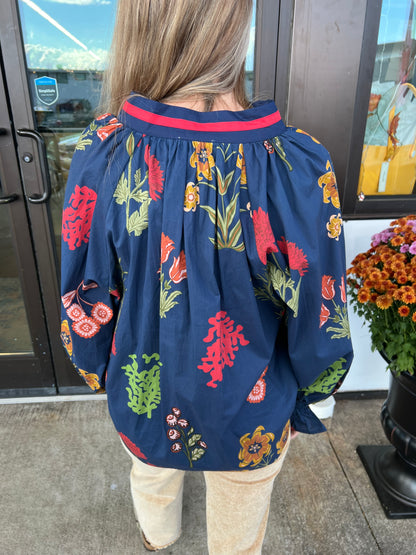 Midnight Bloom Blouse | Navy