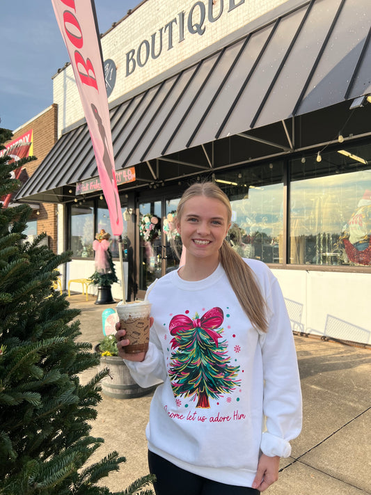 O Come Let us Adore Him Sweatshirt