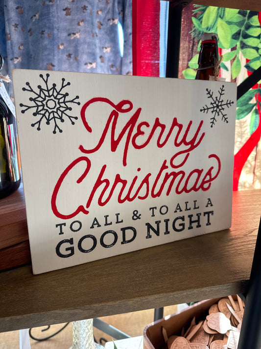 TC - handmade Merry Christmas sign