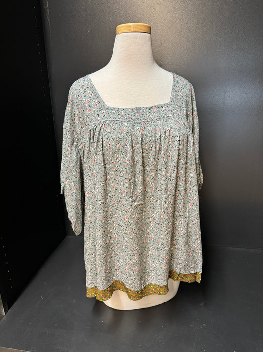 Fluttering Florals Dolman Sleeve Top | Grey