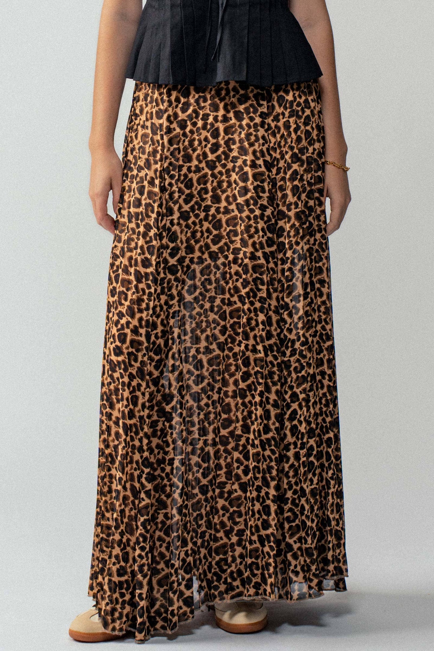 Leona Pleated Midi Skirt