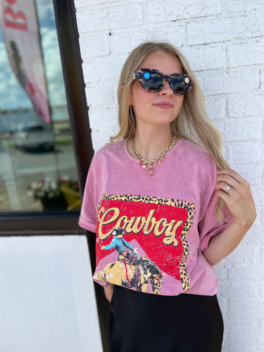 Ride ’Em Cowboy Tee | Pink