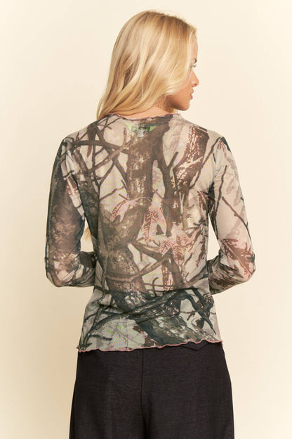 Tree Camo Mesh Top