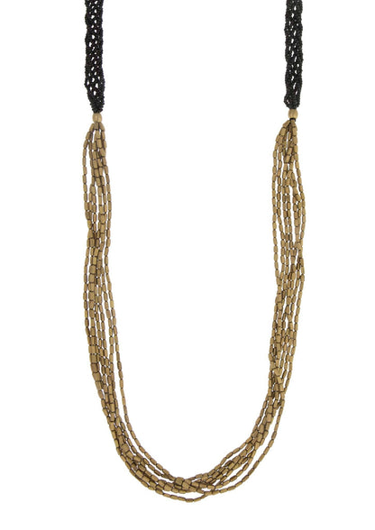 Hema Herringbone Necklace- Black