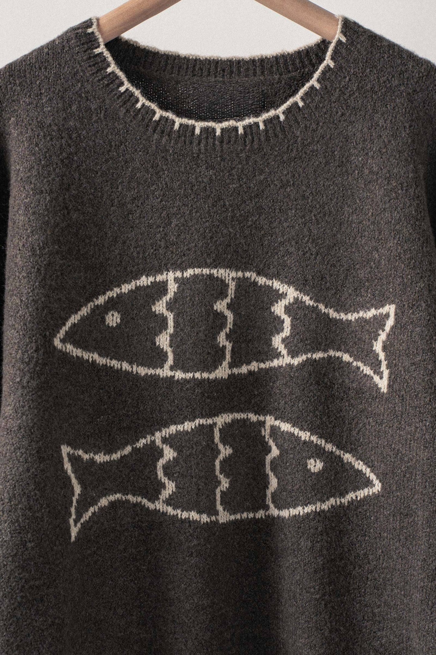 Fishy Knit Sweater| Coffee