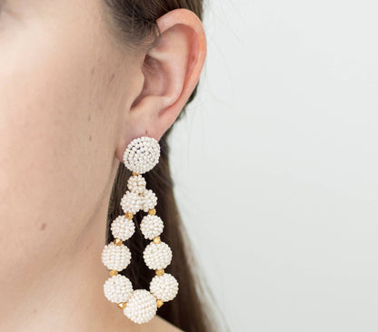 The Chelsea Teardrop Earring- Cream