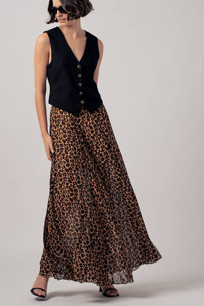 Leona Pleated Midi Skirt