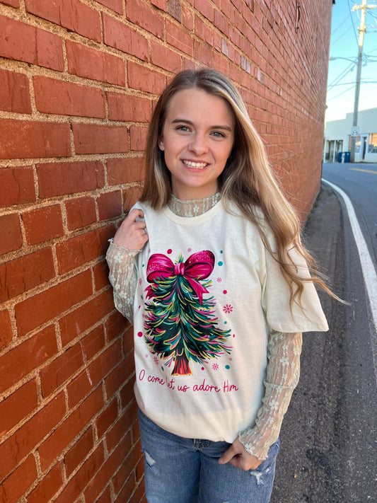 O Come Let Us Adore Him Tee | Ivory