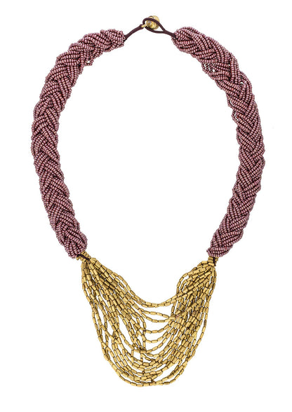 The Braided Hema Necklace - Mulberry