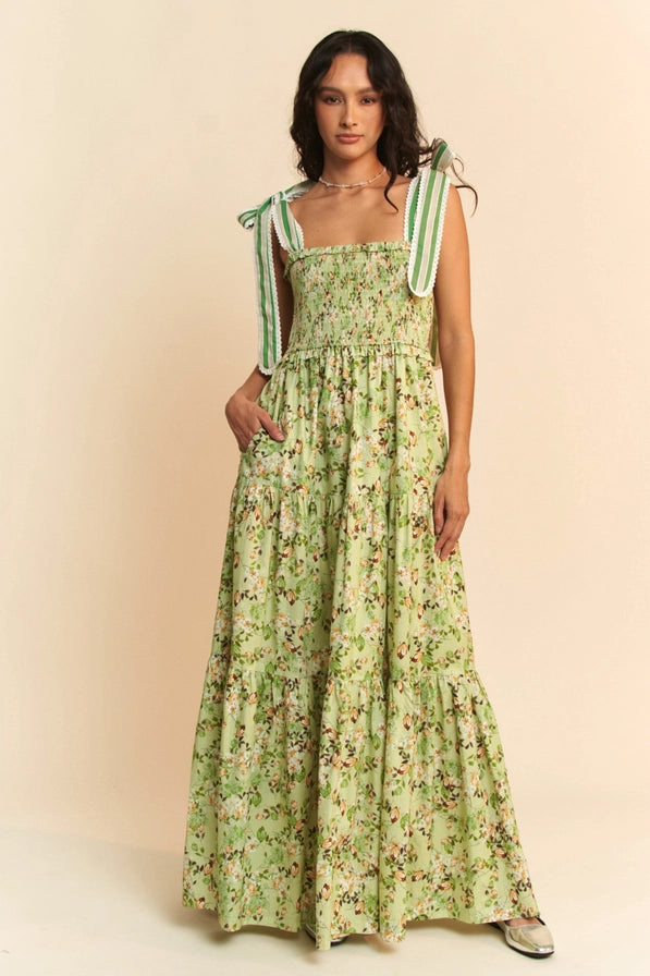 Celeste Bloom Maxi Dress | Sage