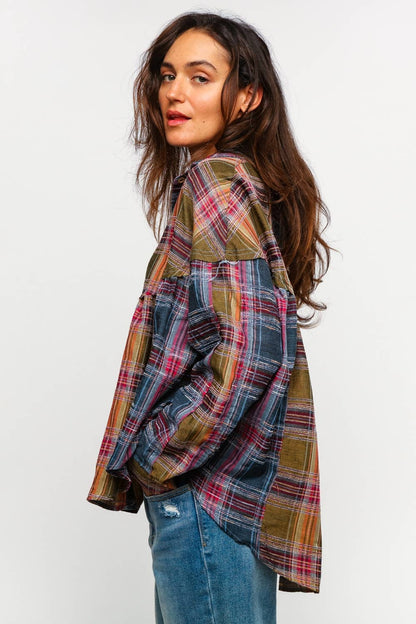 Country Plaid Babydoll Top