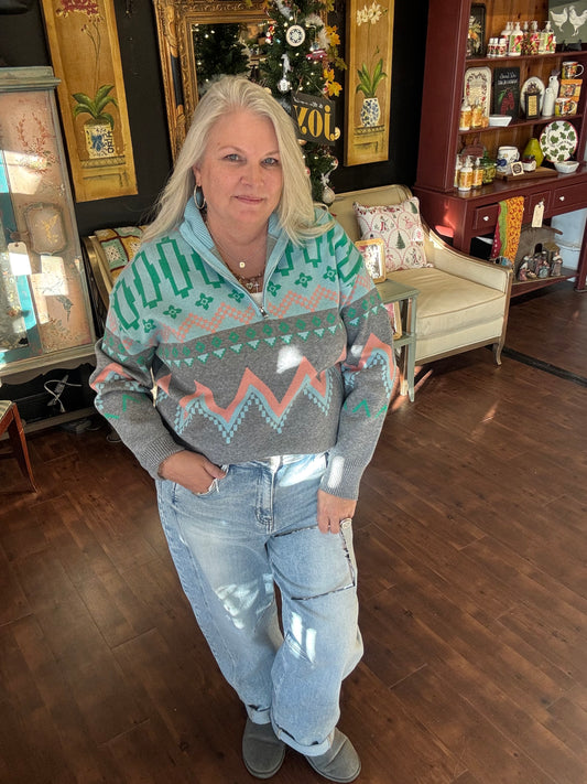 Blue Ridge Burst Half-Zip Pullover