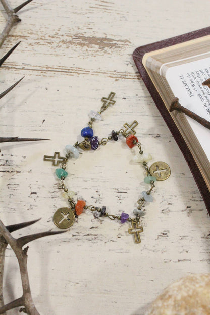 Upon This Rock Cross Bracelet Set