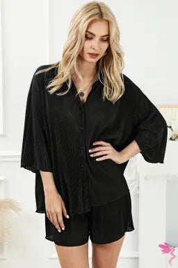 Keepin' It Classy Button Up Top- Black