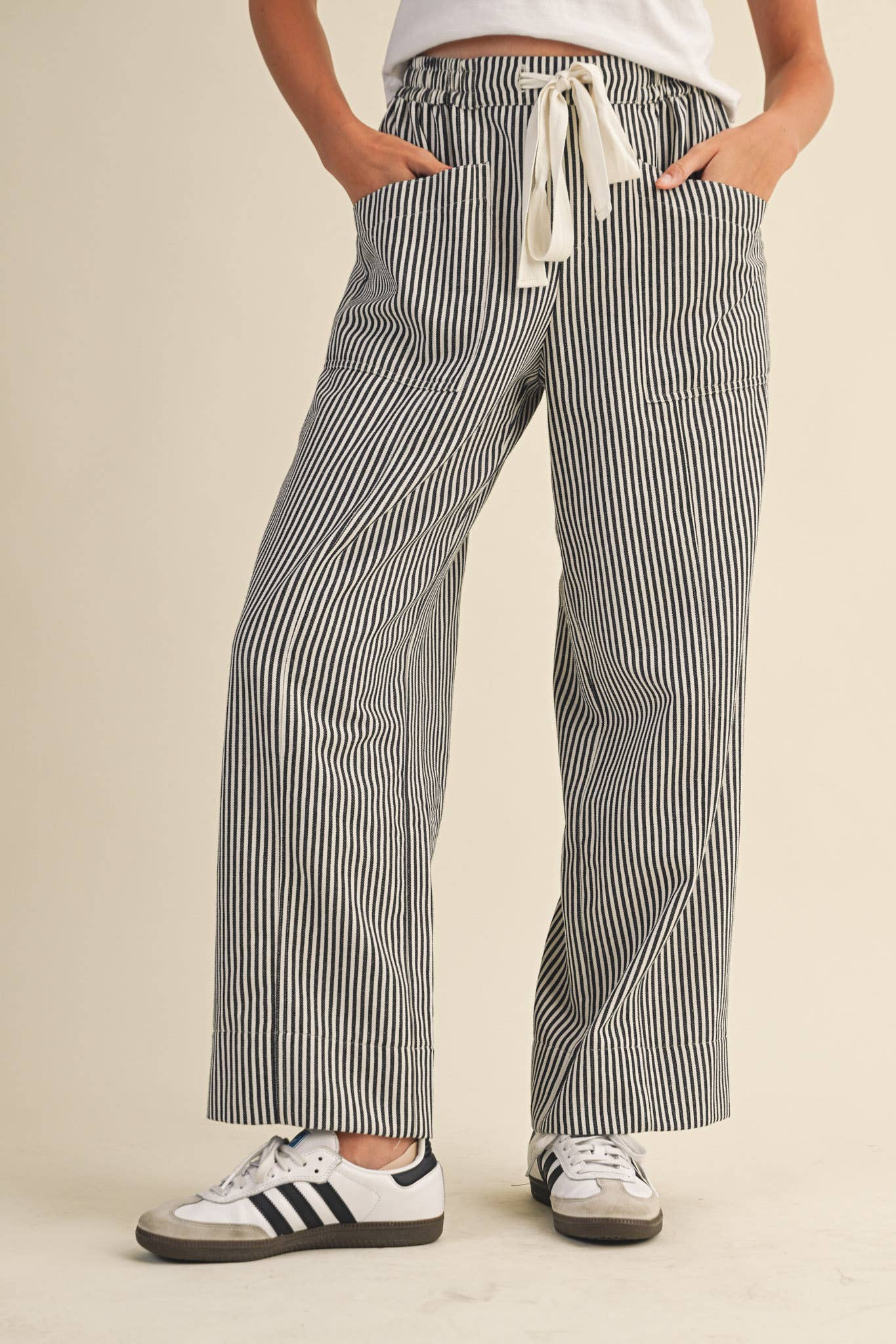 Railroad Black Striped Pants