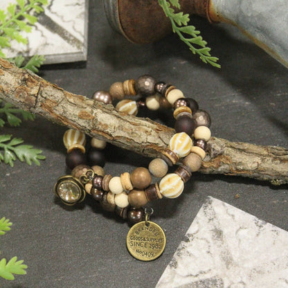 Earth Tone Gem Wrap Bracelet