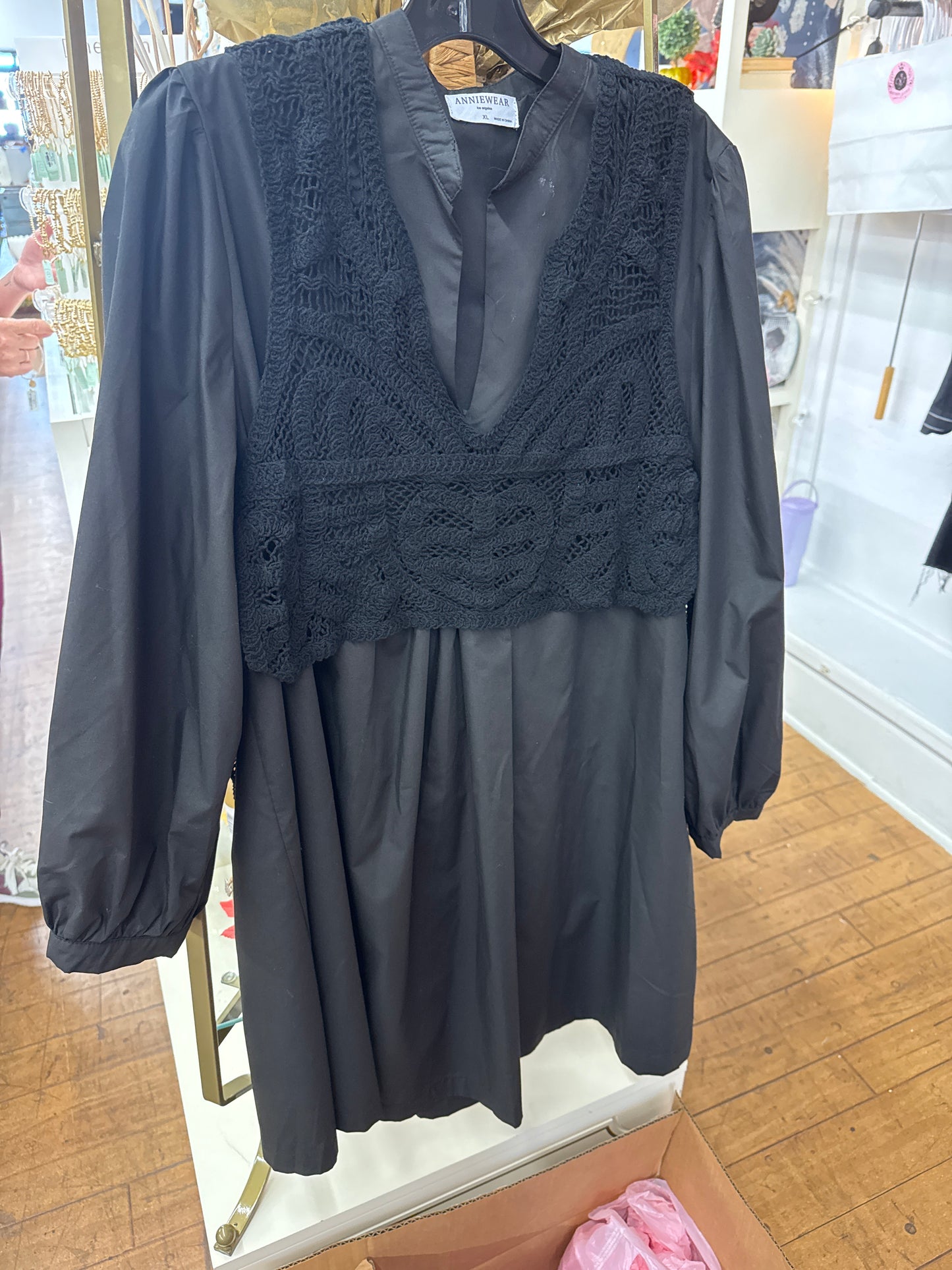 KC - Anniewear Black Macrame Vest Dress | XL