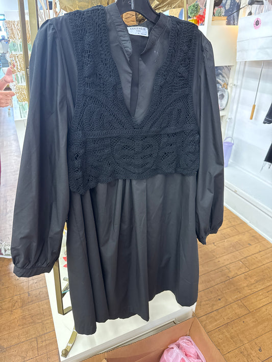 KC - Anniewear Black Macrame Vest Dress | XL