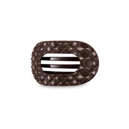 Flat Round Hair Clip | Small | Truly Taupe Quilted