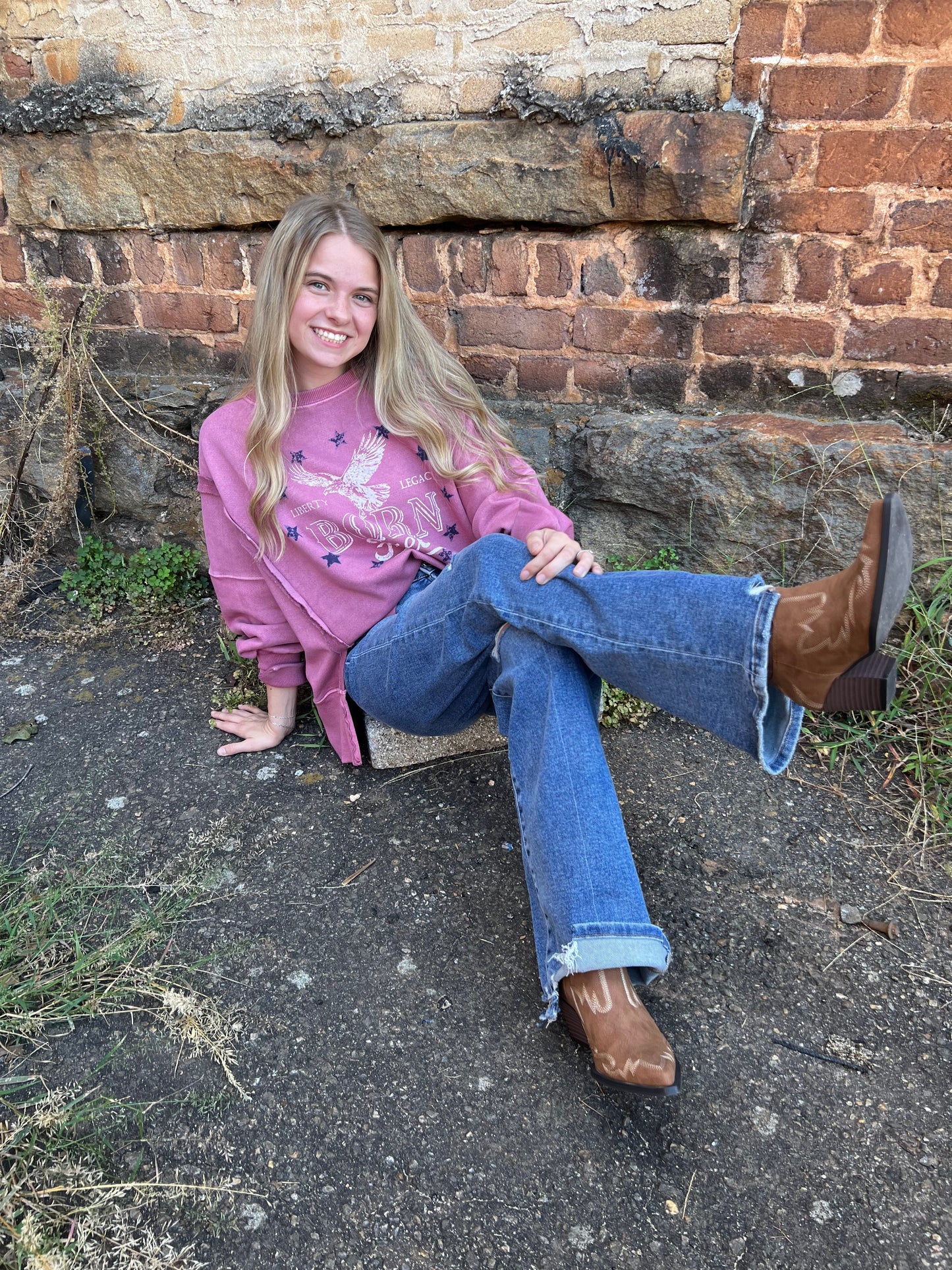Born Free Eagle Sweatshirt | Violet