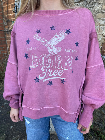Born Free Eagle Sweatshirt | Violet