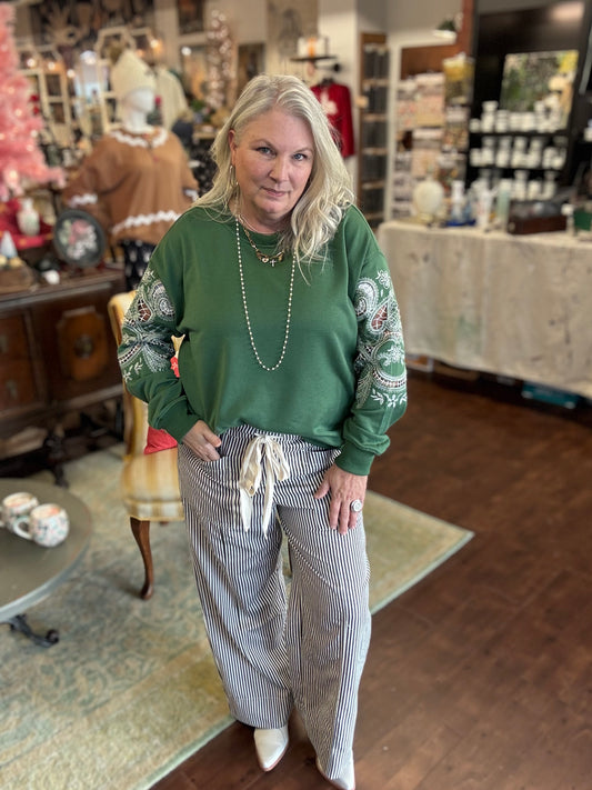 Railroad Black Striped Pants