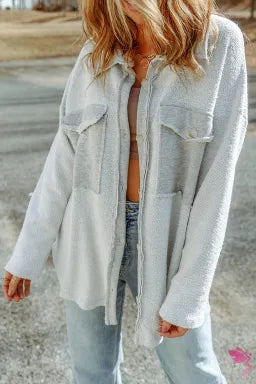Bonfire Ready Relaxed Shacket- Gray